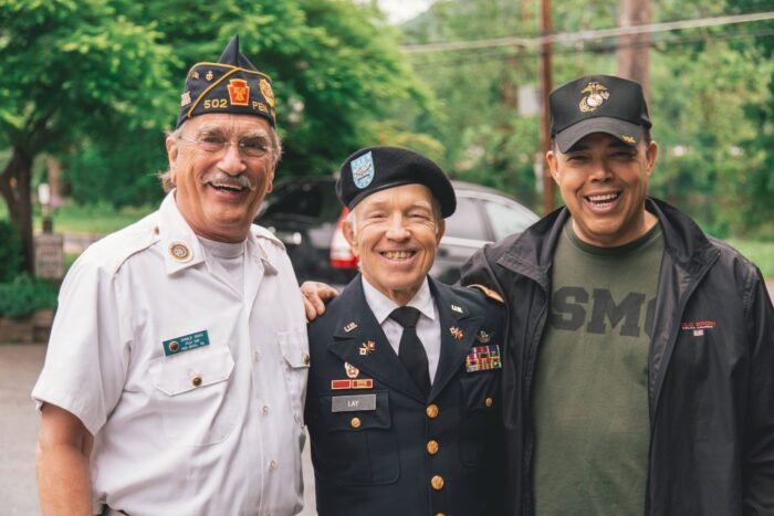 Photo of three veterans